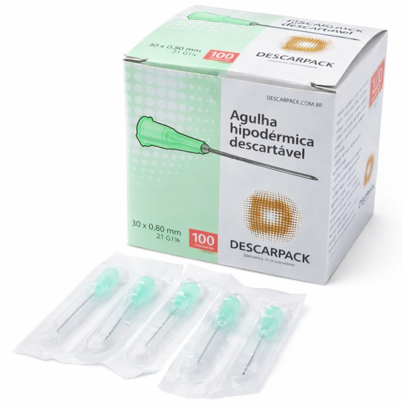 AGULHA 30 X0,80MM DESCARPACK CAIXA COM 100 UNIDADES